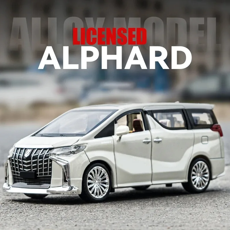 

LICENSED 1:24 TOYOTA Alphard Роскошный MPV сплав литья под давлением металлическая модель автомобиля игрушечный звук свет отступить детский подарок для мальчика бутик