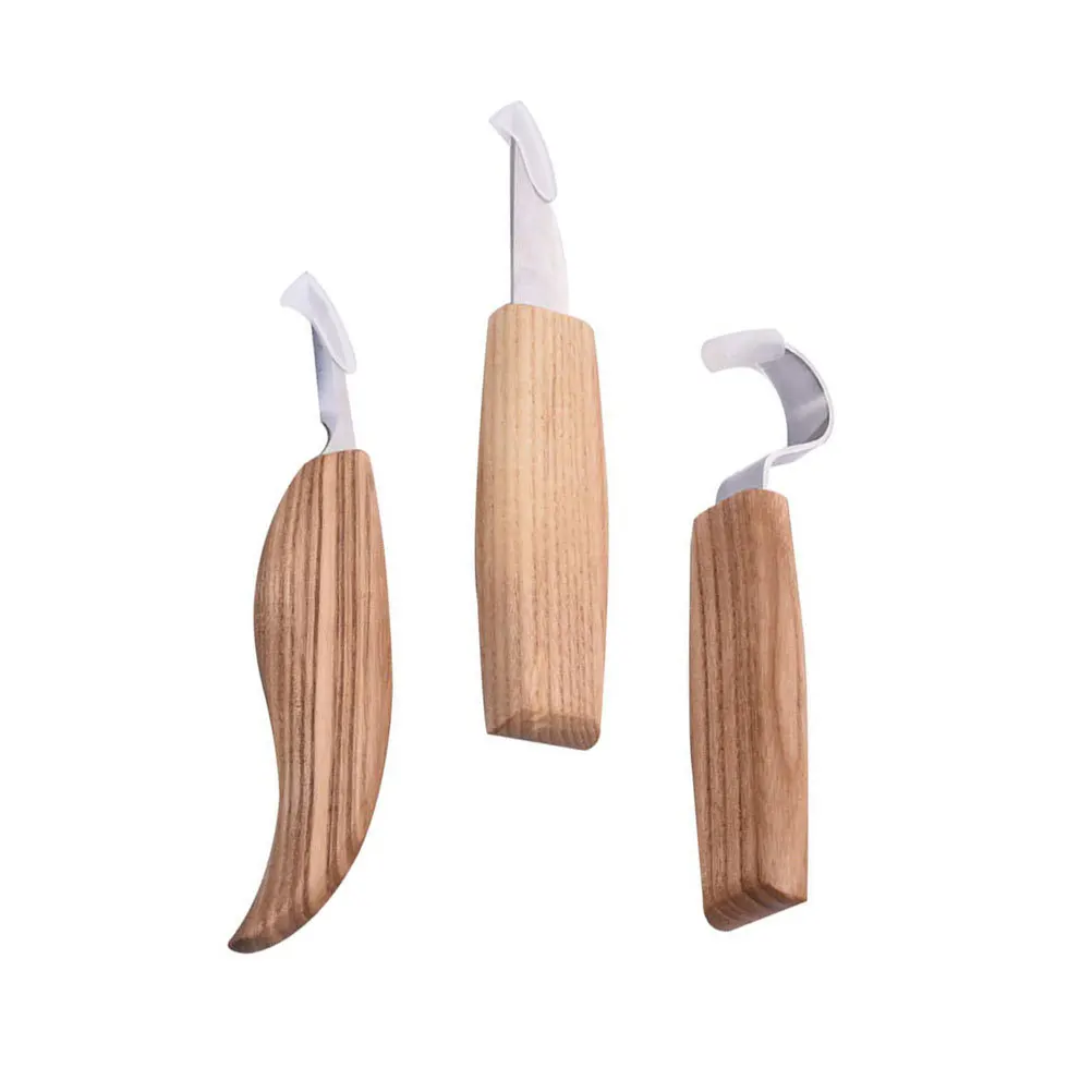 

3 pcs Wood Carving Tool Set Stainless Steel Spoon Knife Paring Scraper Hook Carving For Diy Wooden Craft Outdoor Use Handicraft