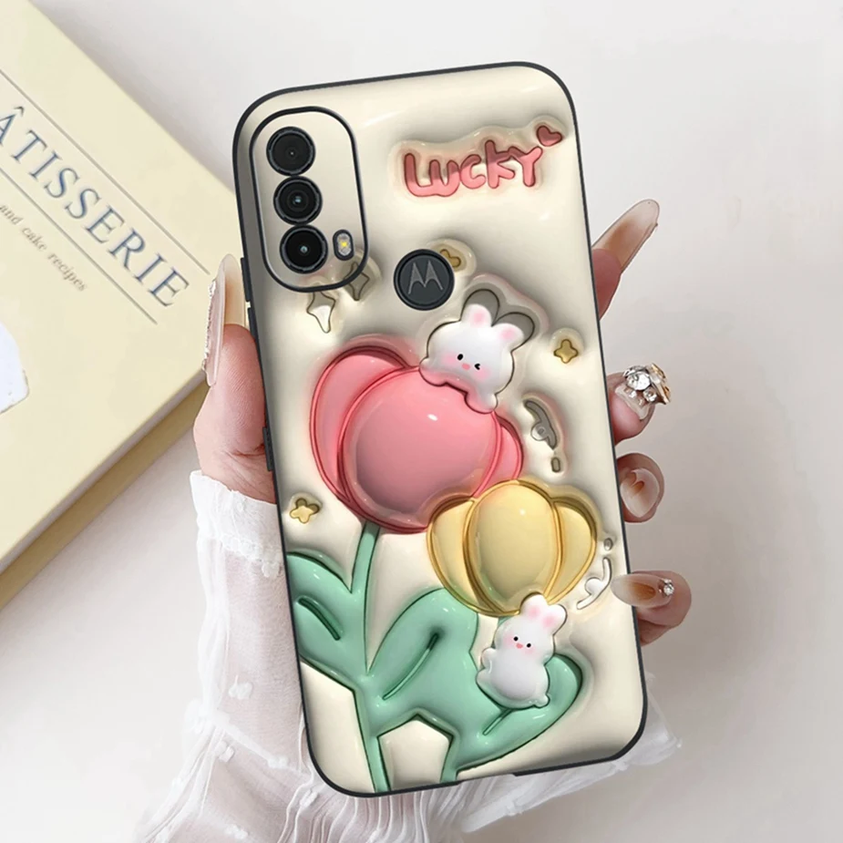 For Motorola Moto E20 Case Moto E30 E40 Cute Panda Cartoon Cover Soft Silicone Phone Case For Moto E40 E 30 MotoE20 MotoE30 Bags