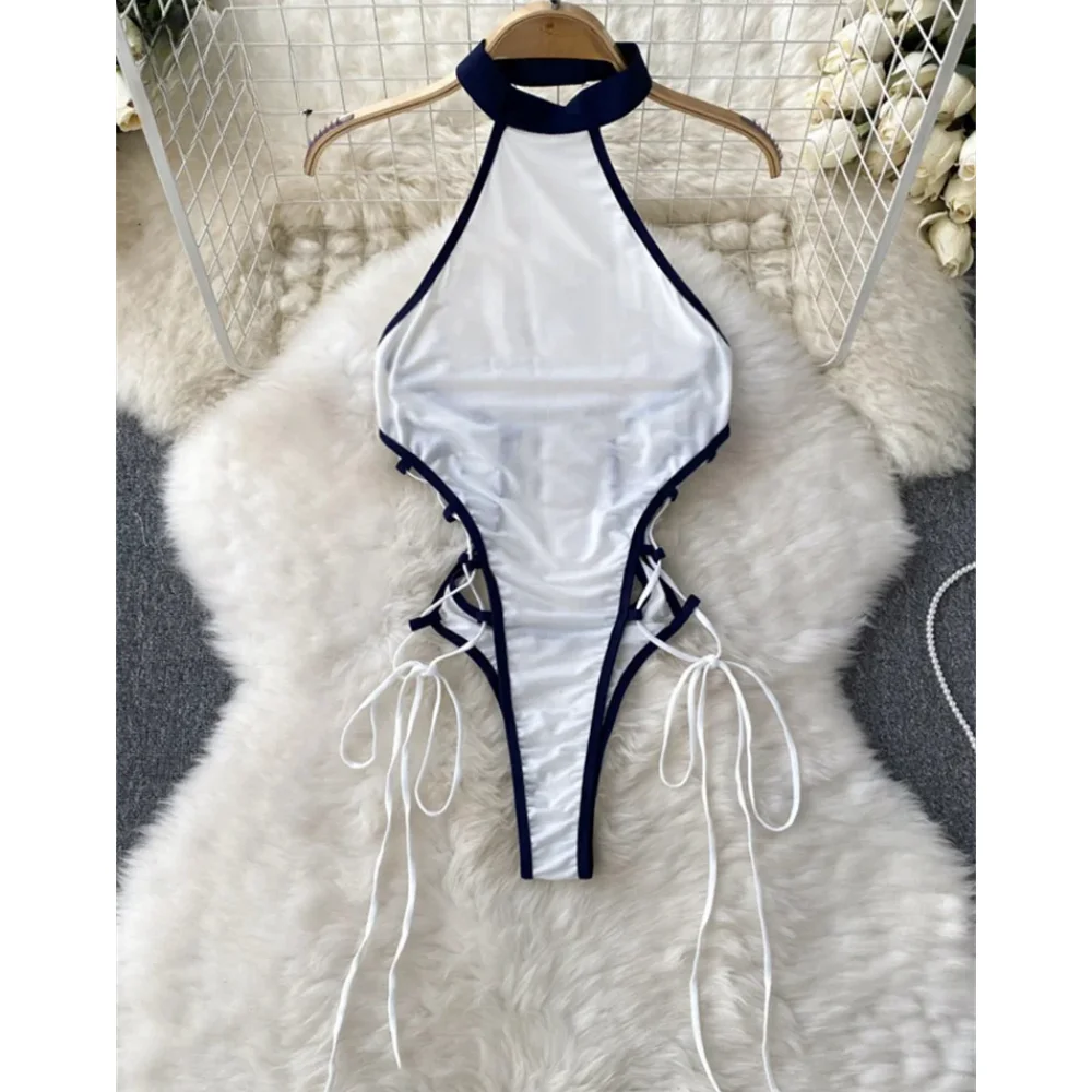 Frauen Sexy Halter Playsuits Mode Kordel Spitze Up Design Transparent Bodys Schlank Aushöhlen Sommer Strampler Hotsweet Neue