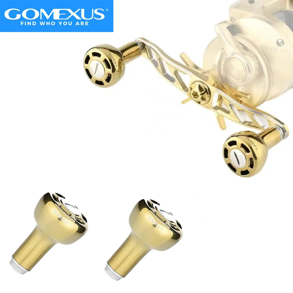 Manivela de Aluminio Gomexus de 120 mm para Carrete de Pesca Shimano Antares Daiwa Ryoga Abu Gracia con Perilla de Titanio de 30 mm BDH-TA30