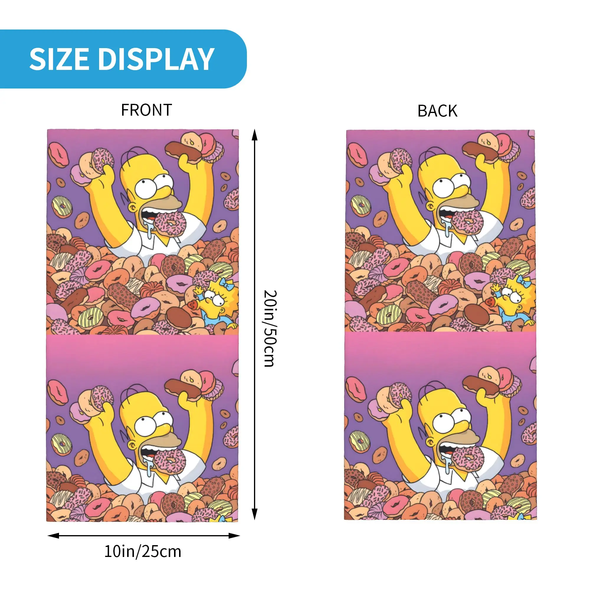 Custom The S-Simpsones-Anime Neck Gaiter Women Men UV Face Shield Winter Cartoon Homer Bandana Scarf for Cycling