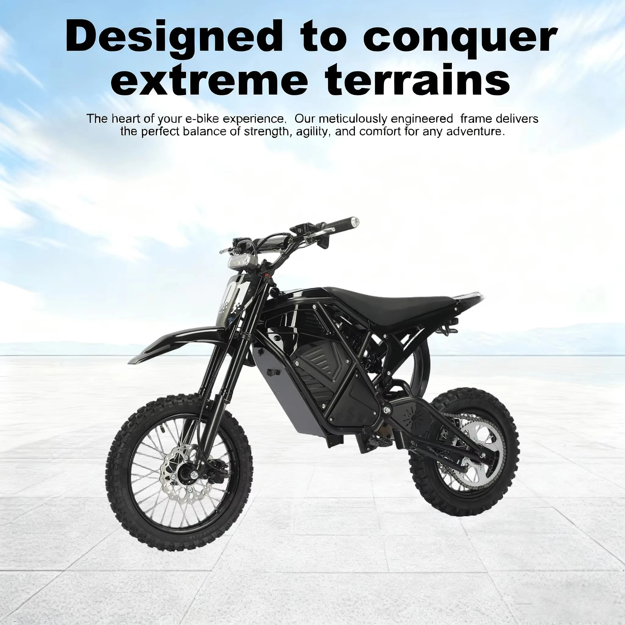 دراجة ترابية كهربائية ببطارية ليثيوم 48 فولت، دراجة جبلية كهربائية ذات تعليق كامل