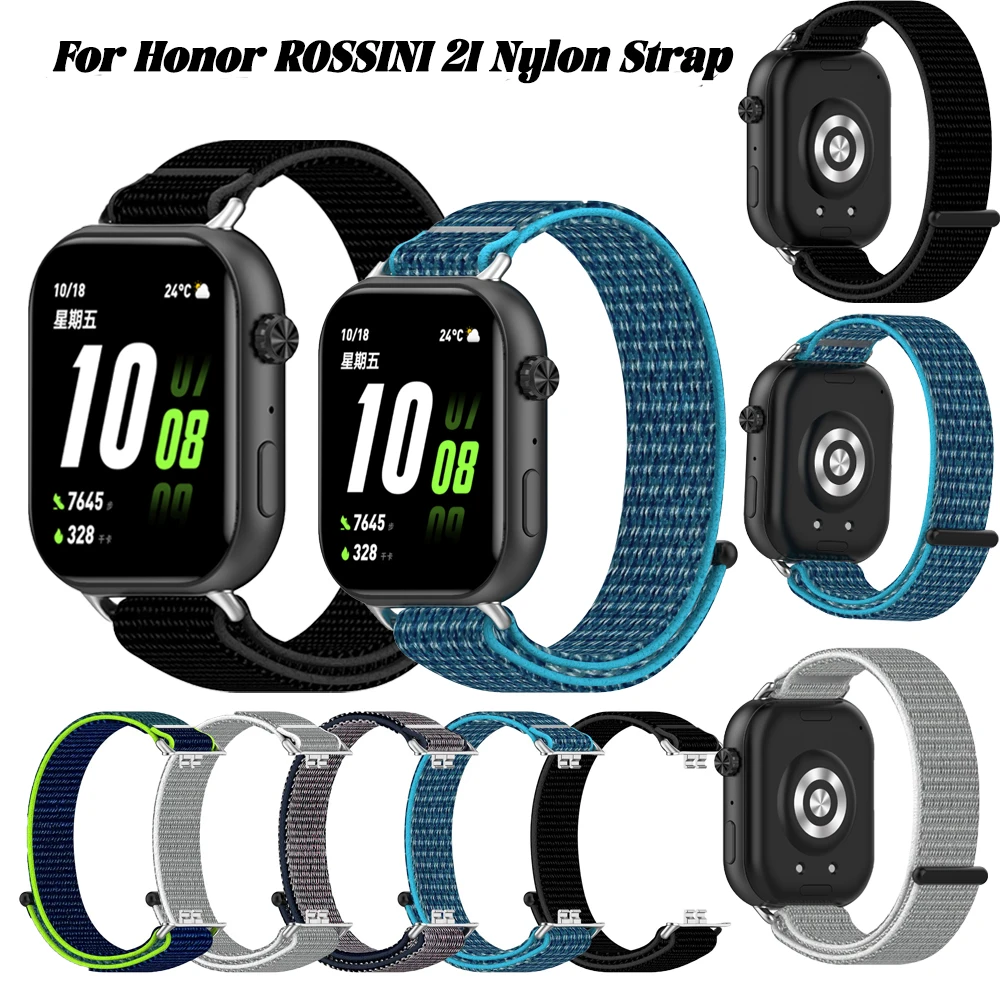 Pulseira de nylon para rossini 2i, pulseira de alta qualidade com articulação de metal trançada elástica, pulseira de silicone para smartwatch