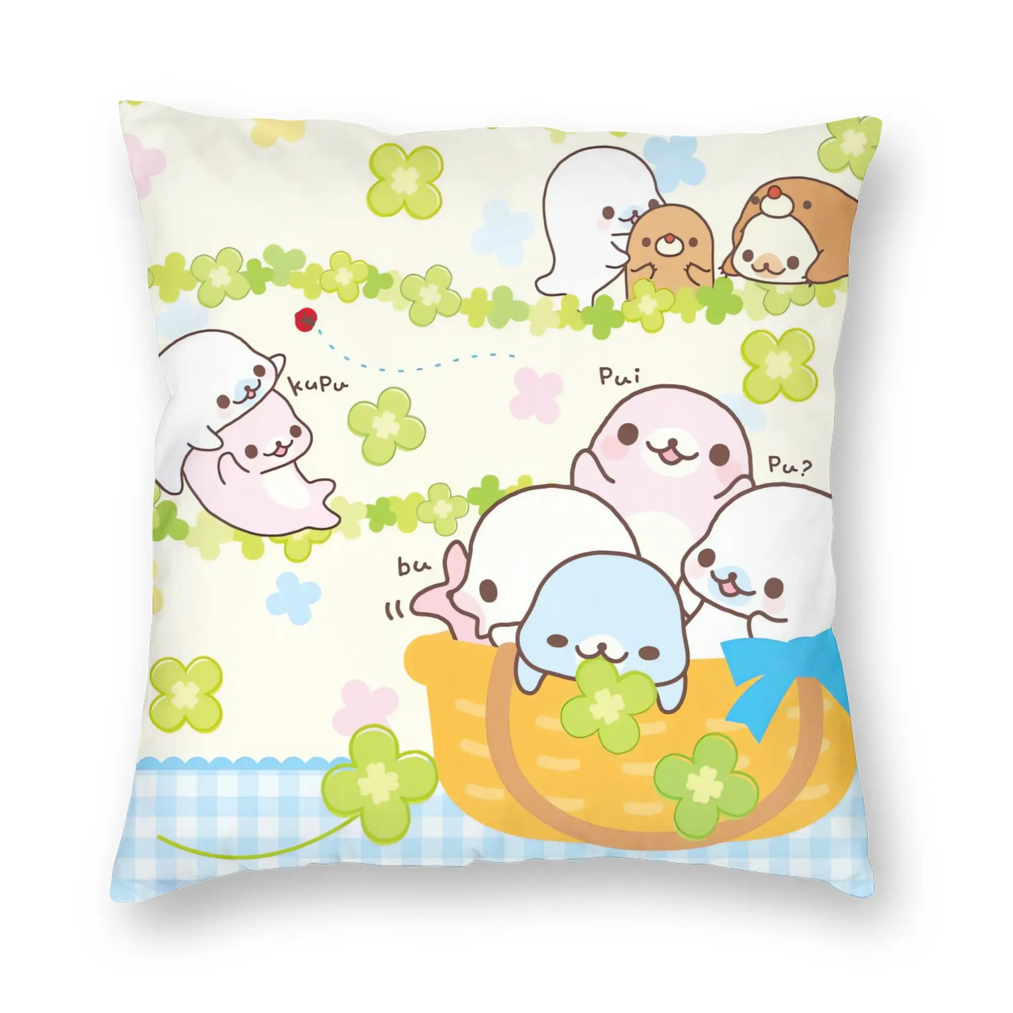 White Seal Strawberry Pillow Case Mamegomas Soft Pillow Cover Vintage Pillowcases For Wedding Party Home Decor