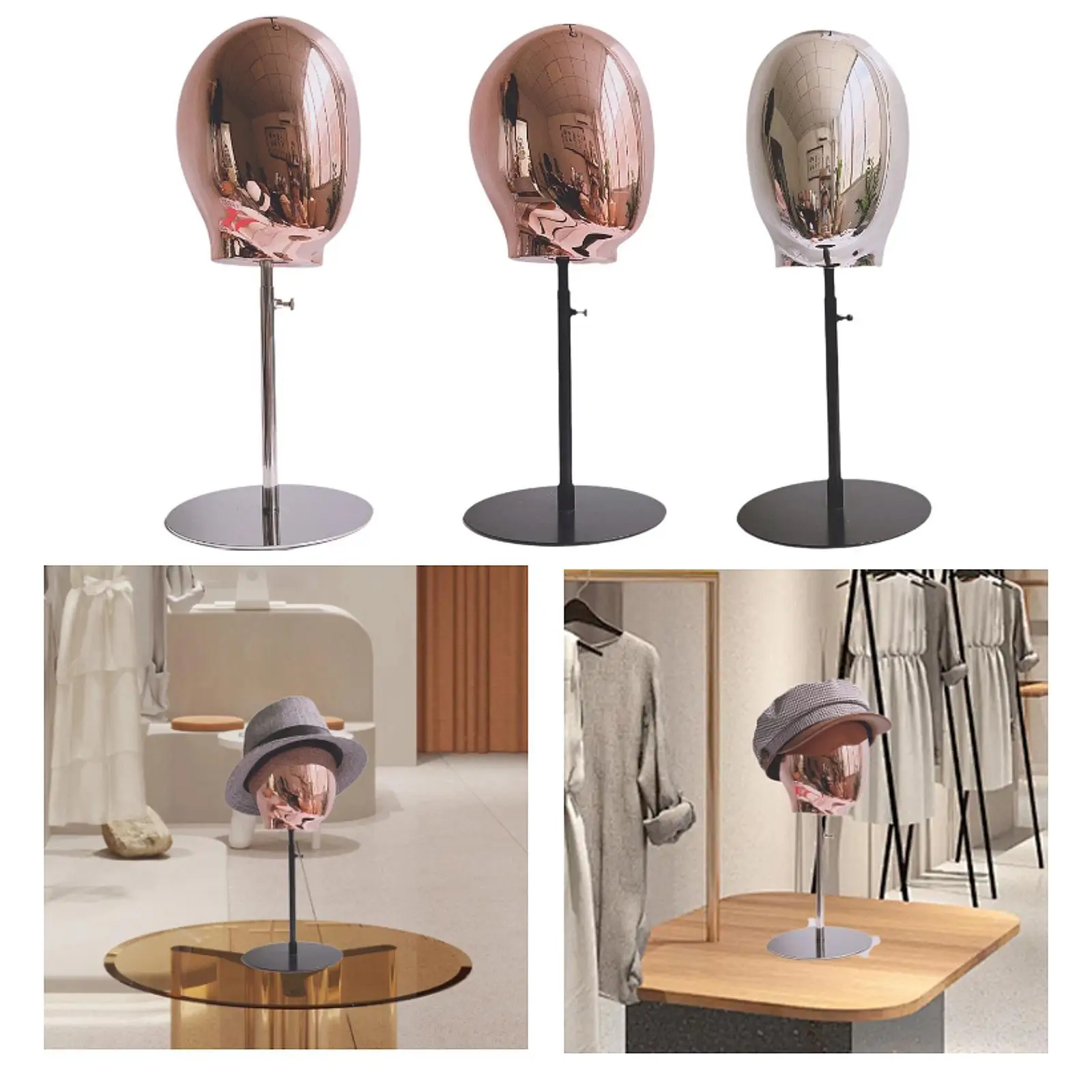 PVC Mannequin Head Headwear Display Props Height from 15.94-21.26inch Hats Display Head for Headdress Hair Styling Wig Salon