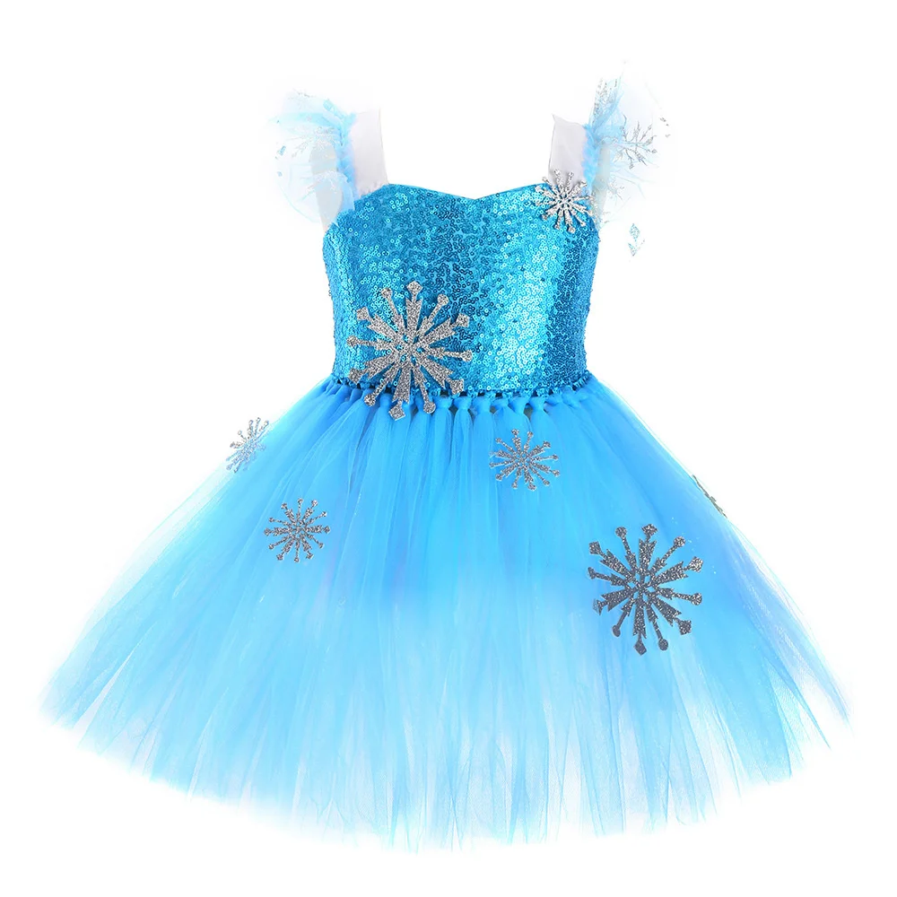 Frozen Girl Sequin Flying Sleeve Anime Princess Aisha Dress Ice Queen Show Dress Kids Party Dresses For Girls  Frozen Dress