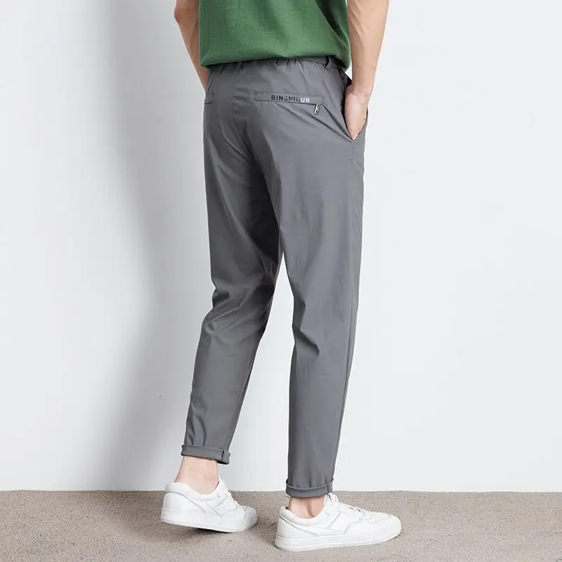 بنطال كاجوال ربيعي كلاسيكي للرجال مع نسيج مطاطي رباعي الاتجاهات، مثالي لوقت الفراغ والسفر #3