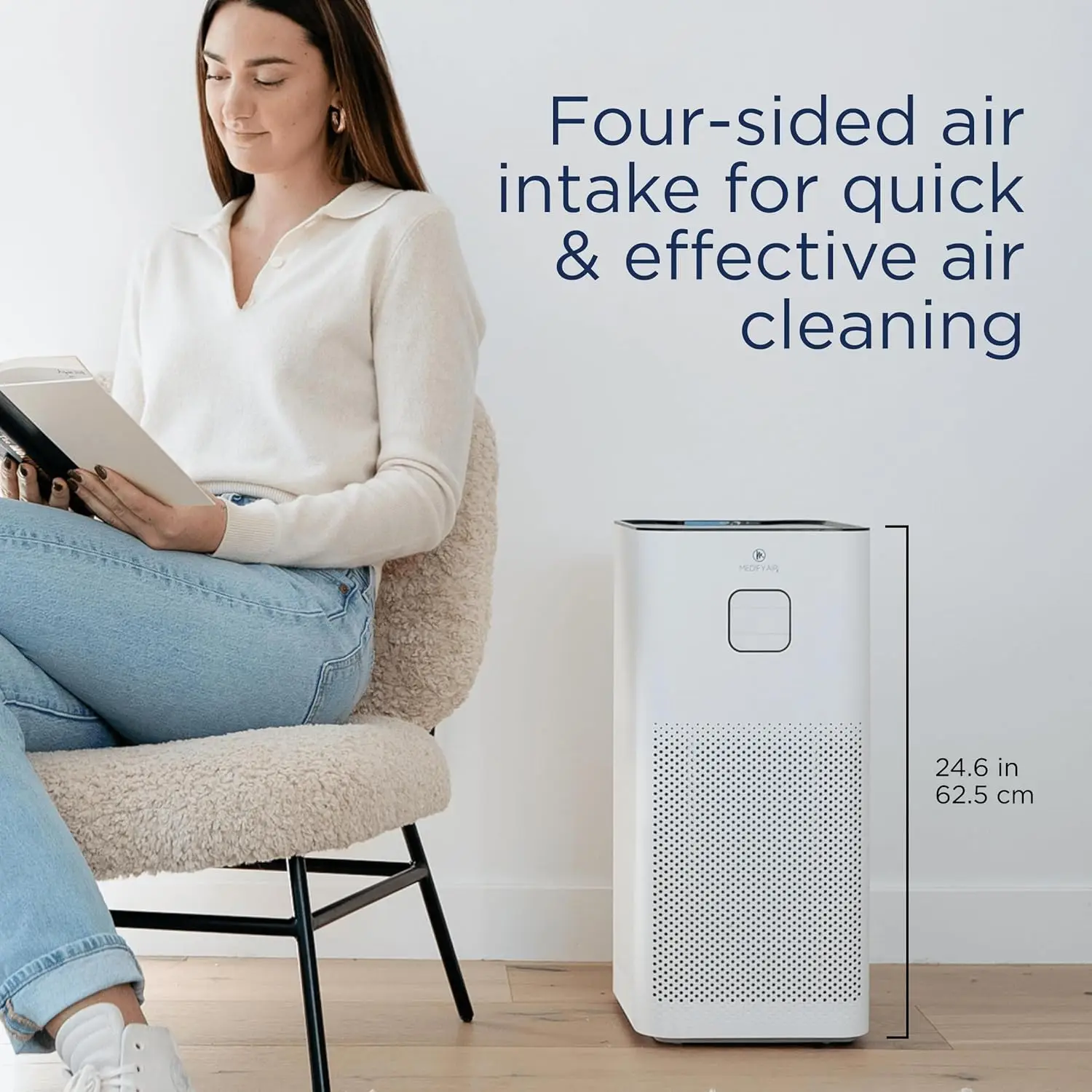 Medify MA-50 Air Purifier V3.0 with True HEPA H13 Filter | 2,640 ft² Coverage in 1hr for Smoke, Wildfires, Odors, Pollen,