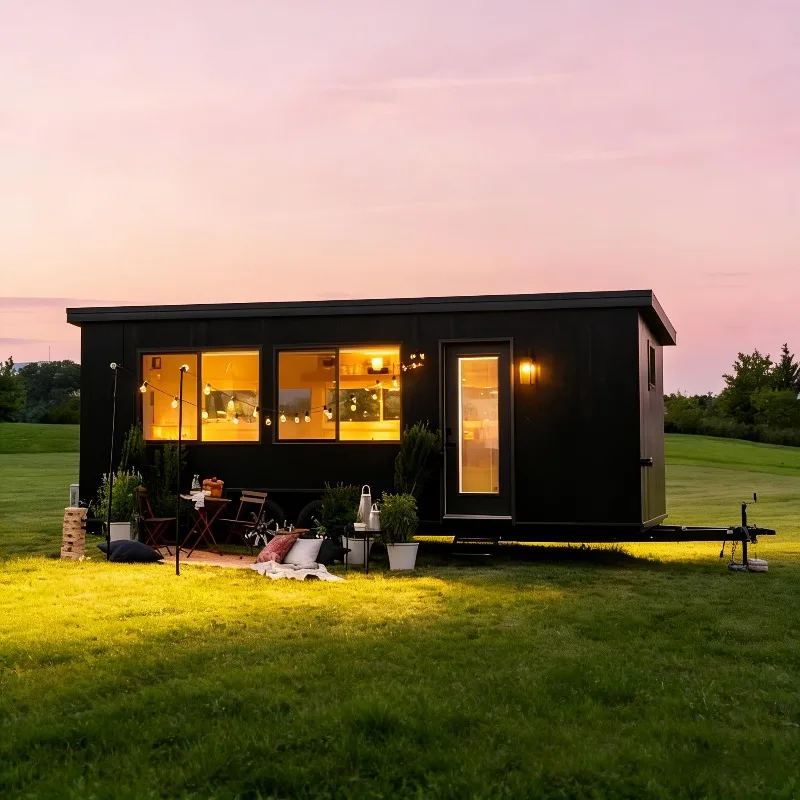 Mobile Manufactured Home on Wheels Compact Layout, For Family Guest Accommodations & Visiting Friends For Homeowners