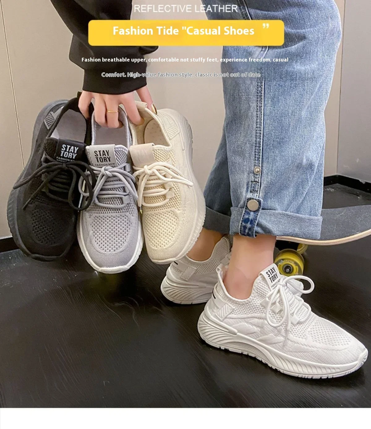 

Fly Weave Mesh Sneakers Women Summer New Soft Bottom Non-slip Breathable Casual Shoes Fashion Hundred Fitness Running Sneakers