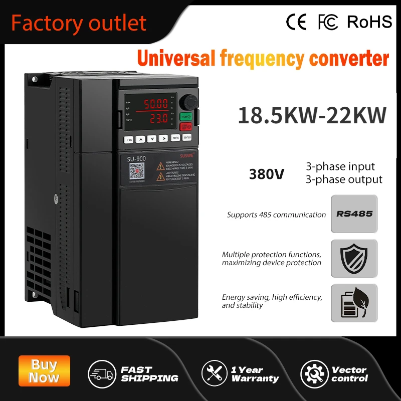 

SU900 VFD 18.5KW 22KW High power Variable Frequency Drive 3 Phase Speed Controller Inverter Motor frequency converter