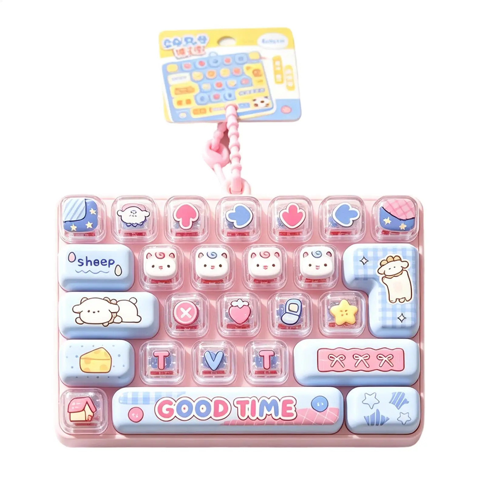 キーボード型フィジェット-26キー-ストレス軽減キーチェーン-オーナメント-ポータブルキーボード-クリッカー-フィジェット-集中力向上-鎮静-注意力向上-大人・男の子向け
