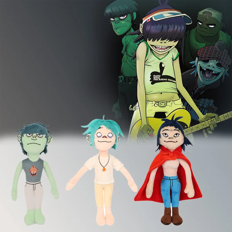 New Gorillaz Noodle Plush Kawaii Virtual Band Street Fighter Stuffed Doll Cute Red Cloak Boy For Fans Enthusiast Children's Gift