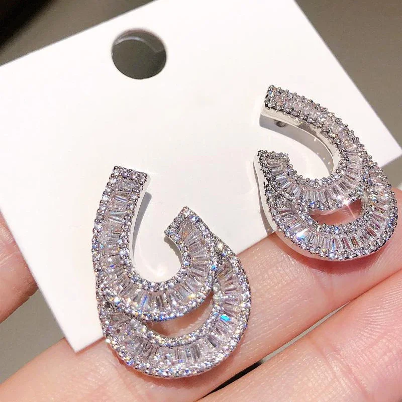 

Huitan, новый дизайн, нерегулярные серьги-капли для женщин, блестящие свадебные украшения для помолвки, очаровательный подарок для подруги