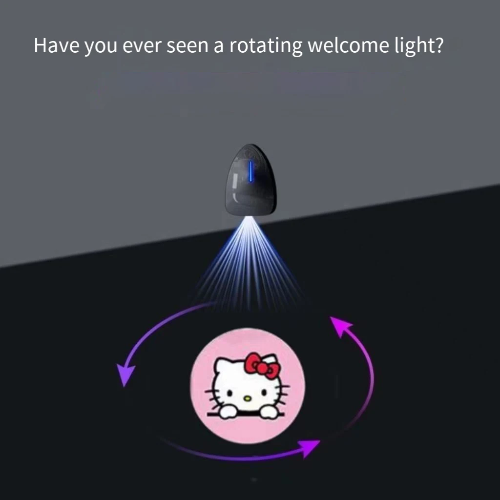 

Sanrio Car Door Projector Light Automatically Rotates Welcome Light Ambient Light Sensing Light Hello Kitty Car Gift Floor Lamp