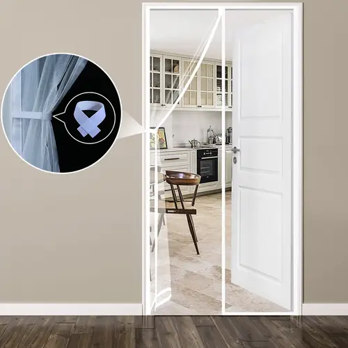 White Magnetic Door Screen Window Mosquito Net Customized Size Indoor and Outdoor Fly and Insect Proof Invisible Transparent - Image 2