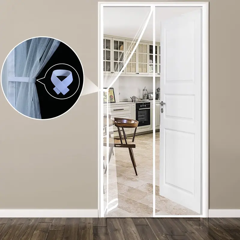 White Magnetic Door Screen Window Mosquito Net Customized Size Indoor and Outdoor Fly and Insect Proof Invisible Transparent - Image 2