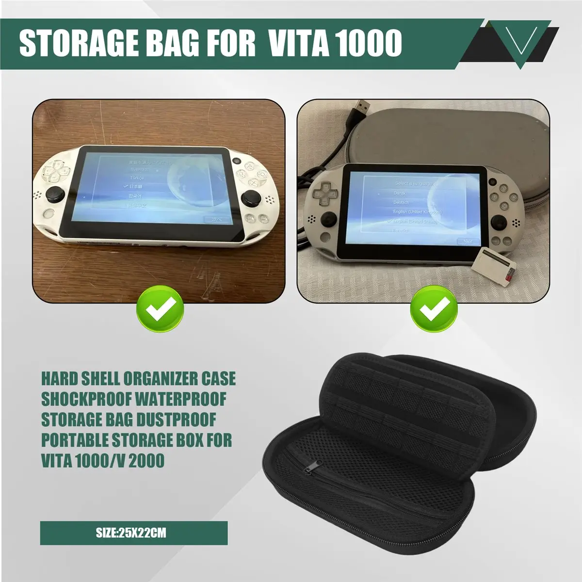 【Ship Within-Hard Shell Organizer Case Shockproof Waterproof Storage Bag Dustproof Portable Storage Box for 1000/PSV 2000