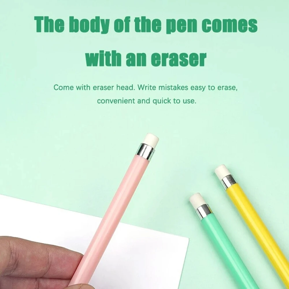1/6 piezas de lápiz eterno de color, núcleo de plomo, resistente al desgaste, no fácil de romper lápices portátiles reemplazables, suministros de papelería