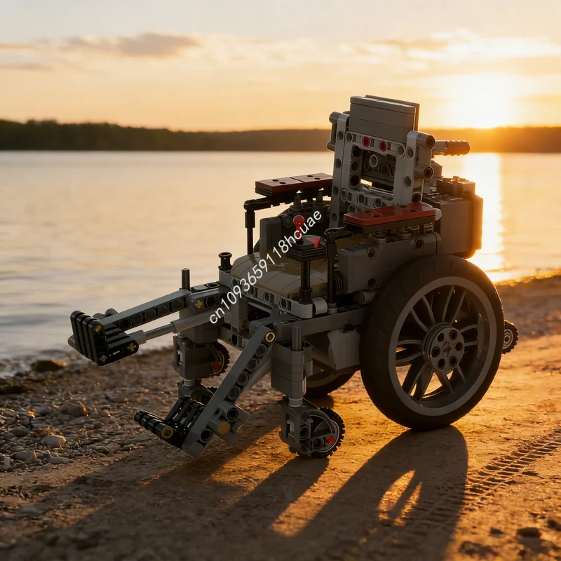 

845pcs MOC Captain Haddock A Wheelchair Technical Model Building Blocks Construction Christmas Gifts DIY Toys Creative Idea