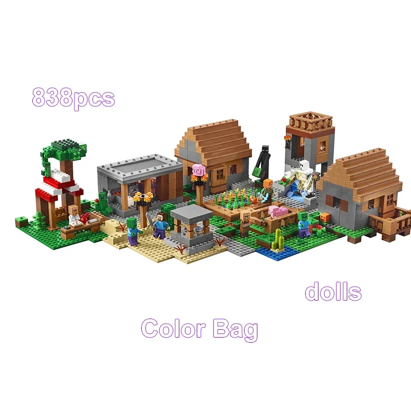 The Small Village Model Building Blocks with My World Action Figures Bricks Set Gifts  Toys for Children Kids Boys Girls