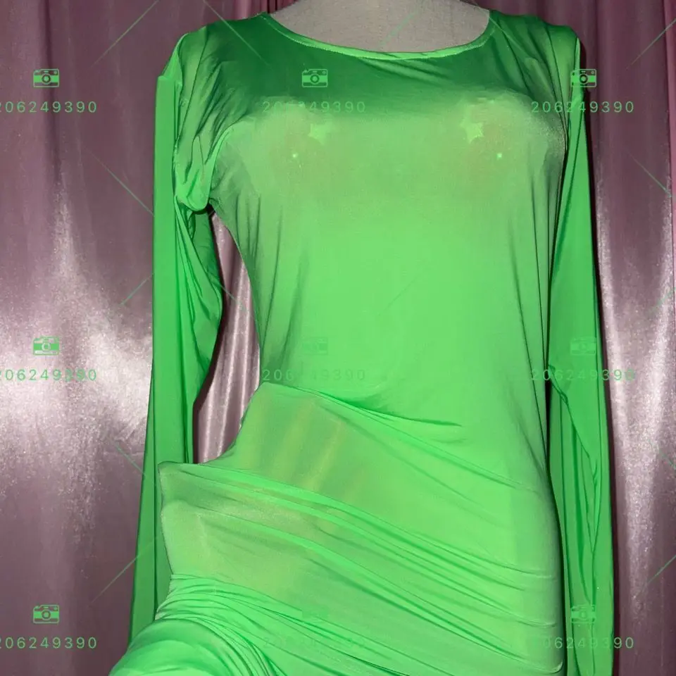 Glanzende ijszijde dames satijnen bodycon-jurk met lange mouwen maxi-jurk plus size slaappyjama gewaad