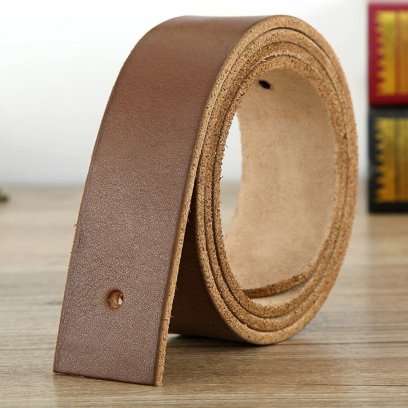 Headless belt Men's genuine leather Real cowhide Handmade without lead belt Without buckle Middle-aged men's belt Casual