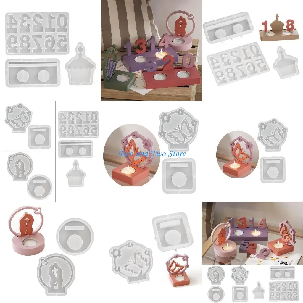 

HX6F Красивые хрустальные декоративные украшения, создающие формы из смолы, форма для подсвечника