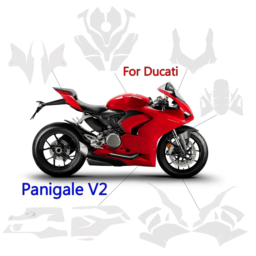 For Ducati Panigale V2 V 2 2020-2024 Paint Protection Film Invisible Car Cover TPU Anti-Scratch NEW Motorcycle Protective Film 