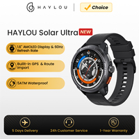 HAYLOU Solar Ultra GPS Smart Watch 1.6” AMOLED Display 60Hz Refresh Rate Bluetooth Calls 5ATM Water Resistance Sports Smartwatc