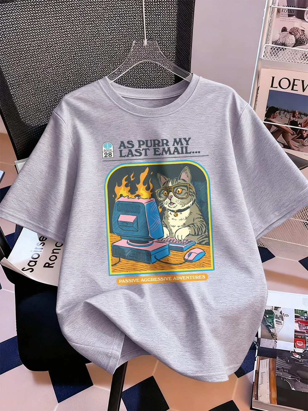 Camisetas con estampado de juegos de ordenador para mujer, Tops de algodón para verano, ropa suave holgada de manga corta con cuello redondo para vacaciones