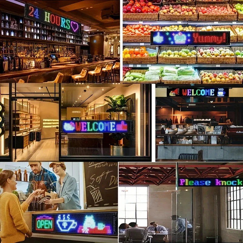 Wyświetlacz LED Matrix Pixel Panel Elastyczny RGB Wzory Samochodowe Graffiti Tekst Przewijany Animacje Przypomnienia Sklepowe Światło Bluetooth