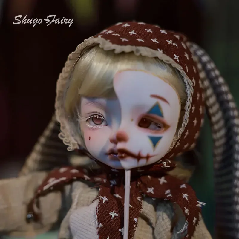 ShugaFairy Joker 1/6 Bjd Doll Halloween Clown Style Party Circus Performer Half Mask High Quality Ball Jointed Dolls Toys