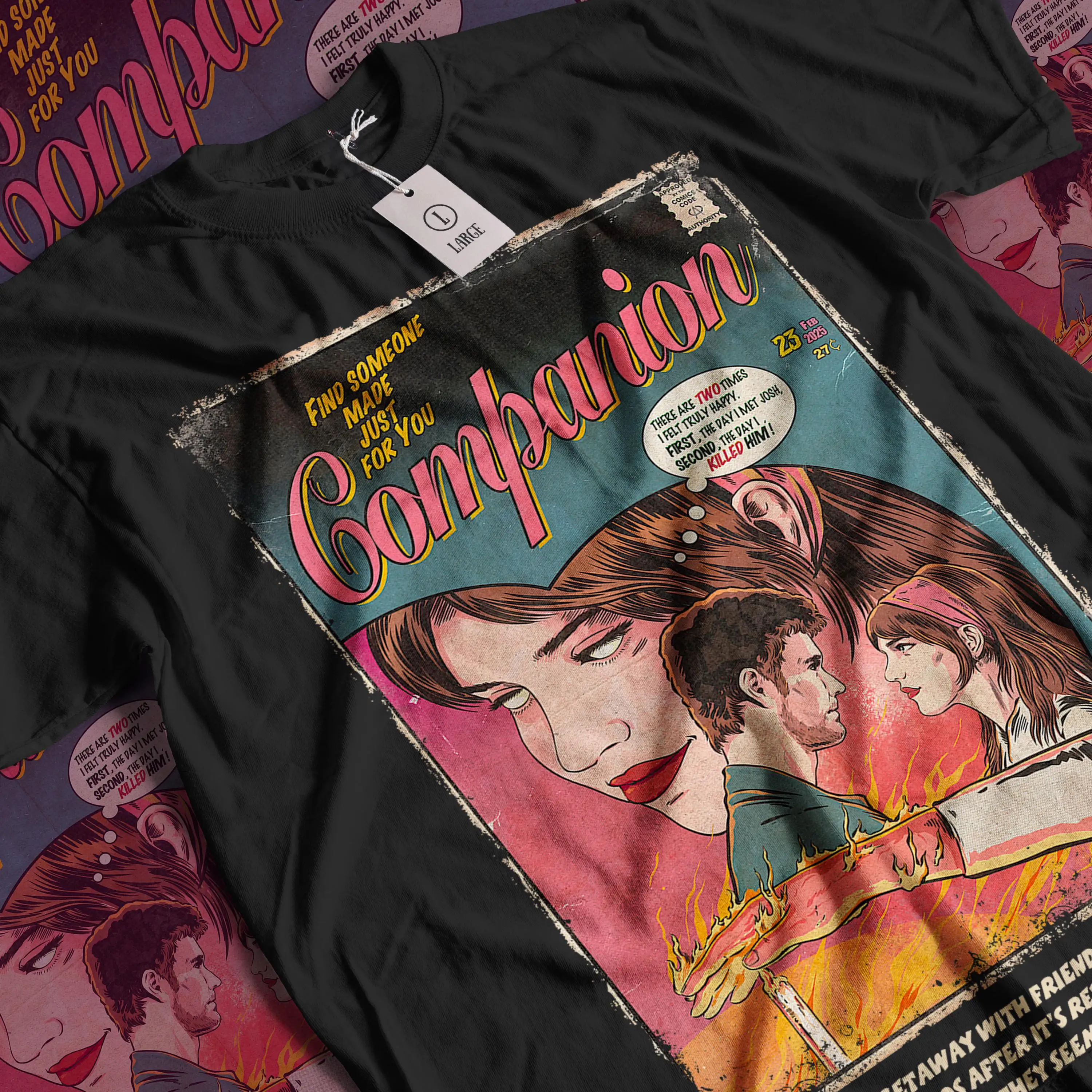 Vintage Horror Comic T-Shirt: Companion Movie Graphic Tee