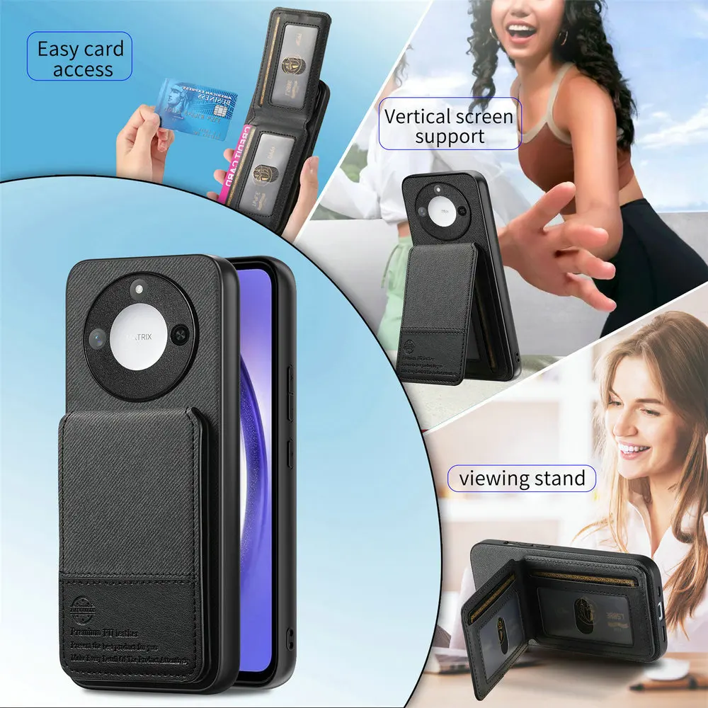 Honor X9D X9C الذكية 5G الغطاء الخلفي تتفاعل حجب حامل بطاقة جلدية Funda Honor X9C حافظة الهاتف الشرف X9 C X 9 غطاء المحفظة المغناطيسية #2