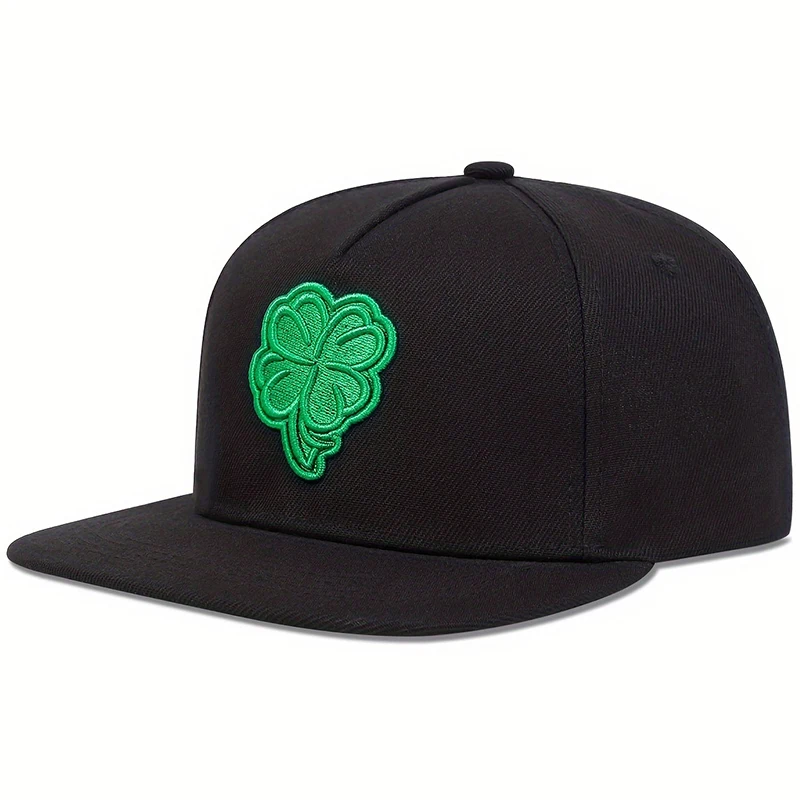 1piece Unisex Four-leaf Clover Embroidery Hip Hop Hat Outdoor Adjustable Sunscreen Leisure Hat Spring Autumn Travel Tourism