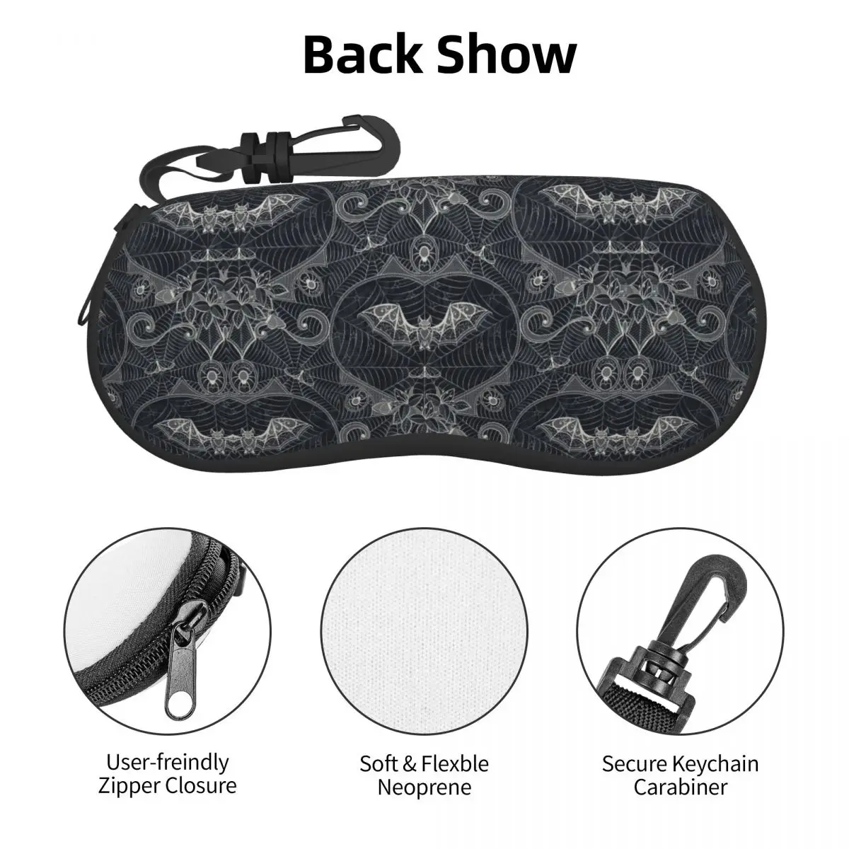 Customized Halloween Witch Bats Eyeglass Glasses Case Men Women Soft Gothic Halloween Lace Sunglasses Protective Box