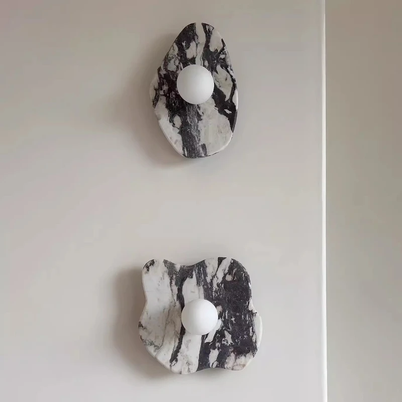 مصباح حائط رخامي مخطط، غرفة المعيشة، غرفة نوم الفندق، بجانب السرير، الممر، مصباح حائط على طراز بولغاري