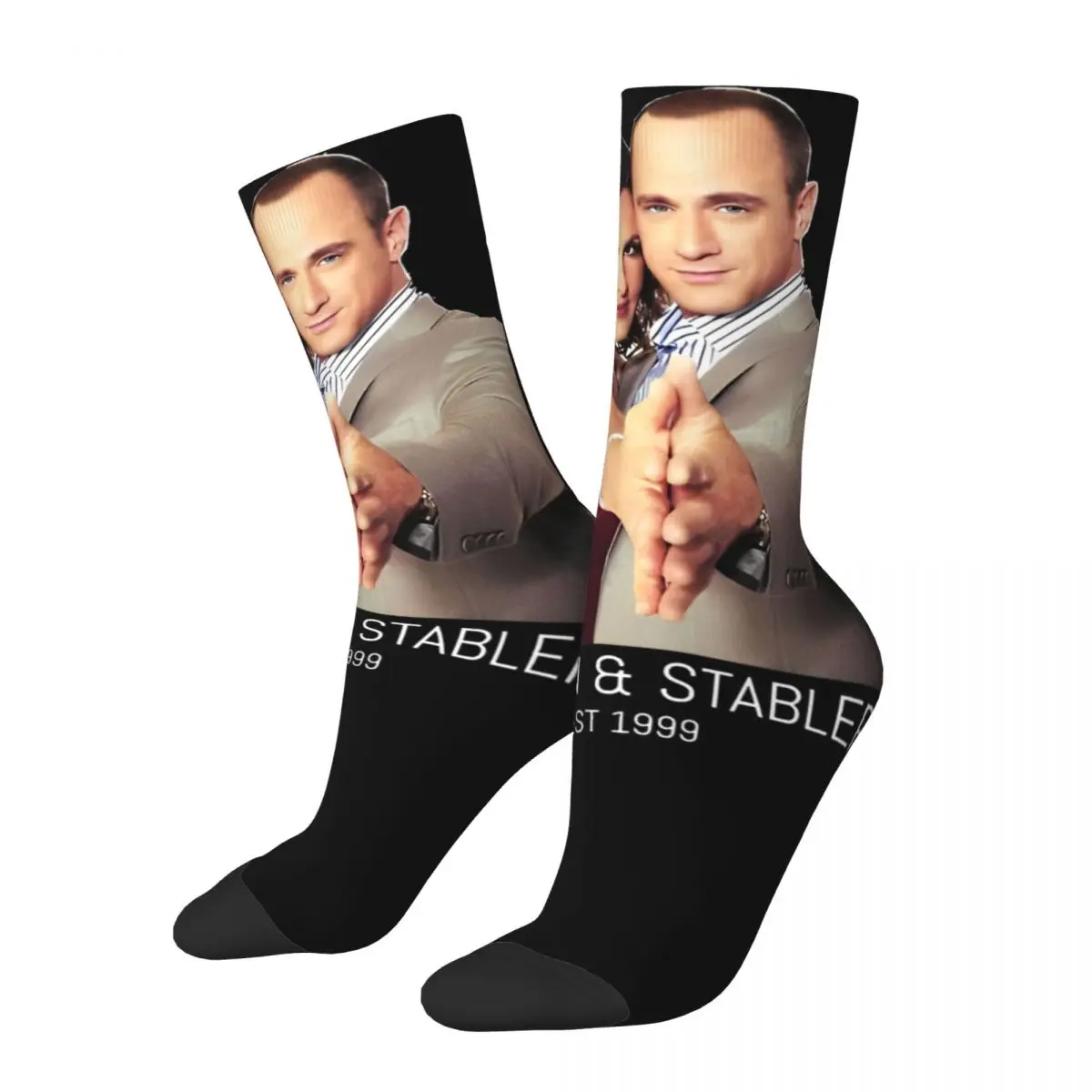 

Funny Benson & Stabler Est 1999 Theme All Season Socks Merch for Men Cozy Printed Socks