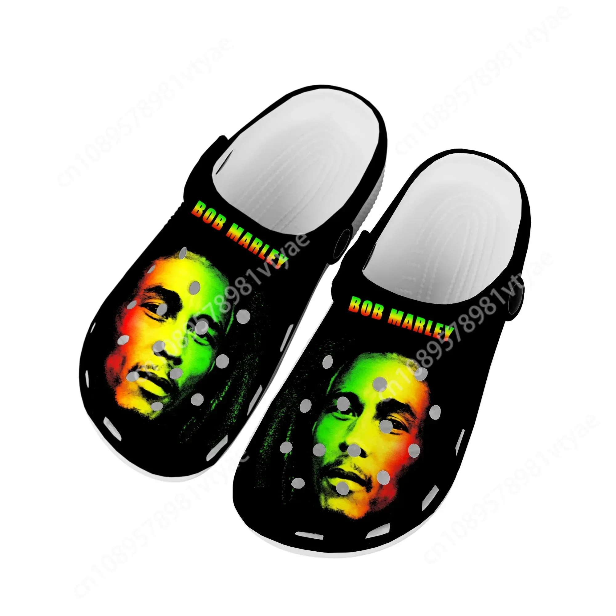 Bob Marley Reggae Rasta Music Singer Home Clogs Custom Water Shoes Mens Womens Teenager Shoe Garden Clog Beach Hole Slippers