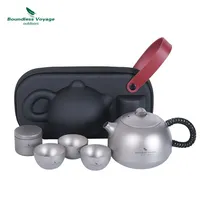 Boundless Voyage Titanium Teapot Outdoor Camping Tea Maker Kung Fu Tea Teaware 380ml with Tea Filter Strainer Ti3108D
