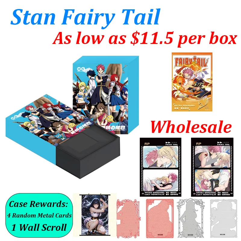 Wholesale Fairy Tail Cards Infinite Dimension Stan Cards Anime Collectible Trading Cards Booster Box Natsu Lucy Erza Flash Cards