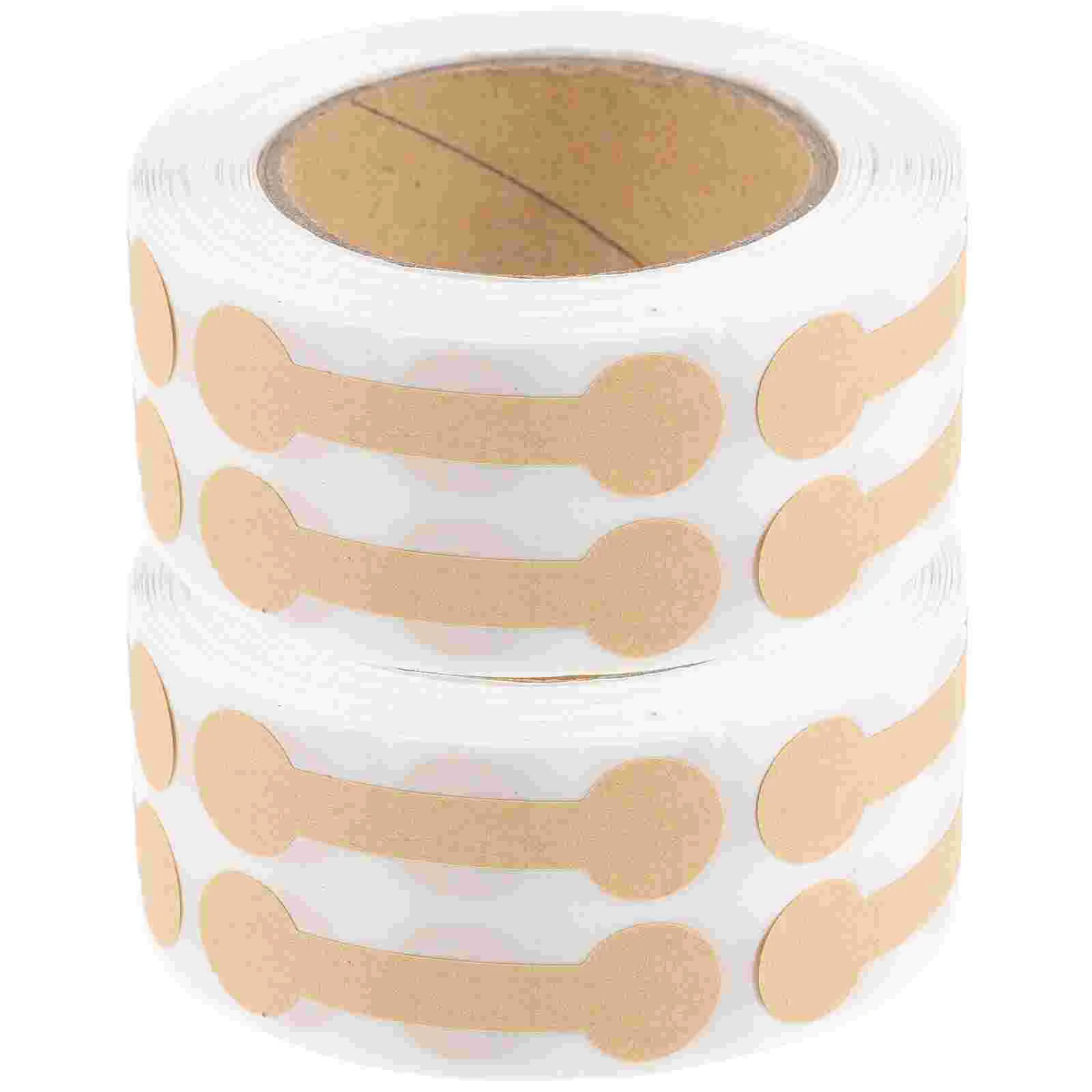 

2 Rolls Label Sticker Stickers Tamper Evident Tape Kraft Paper Self Adhesive for Handmade Sealing Envelope