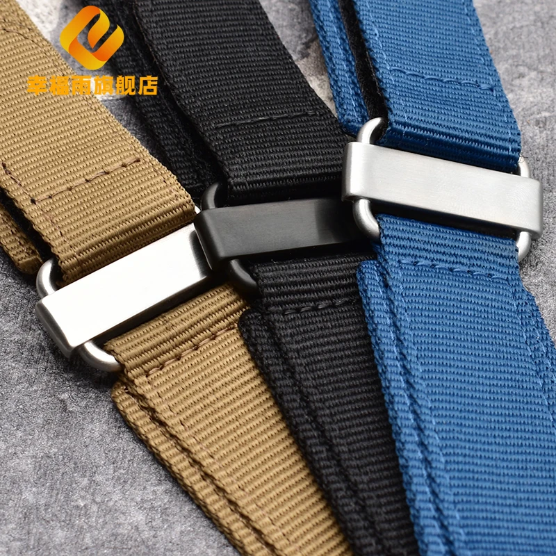 For Seiko Rolex Hook-and-loop fastener Nylon watch strap sport watchband nato strap Black blue green band High-quality buckle