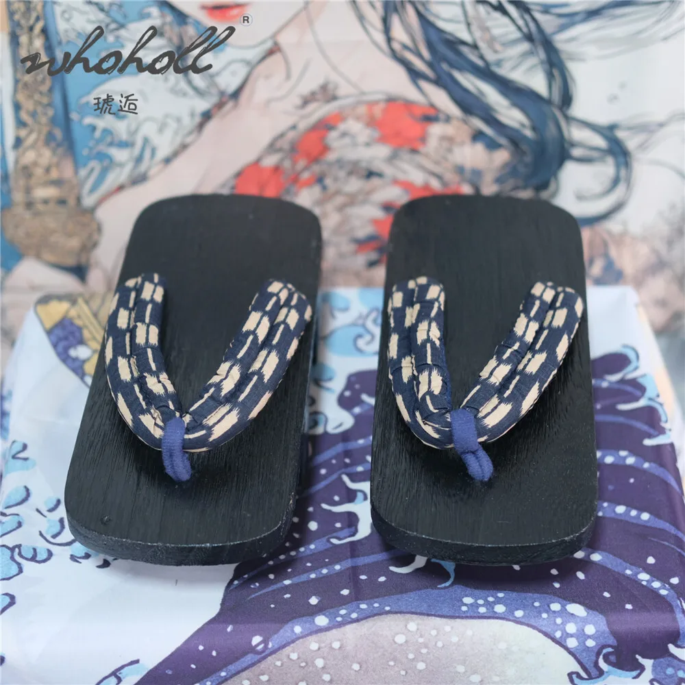 Japanese Wooden Geta Summer Flip Flops Man Women Slippers Two-teeth Thick Platform Coplay Costumes Shoes Flip Flops Clogs