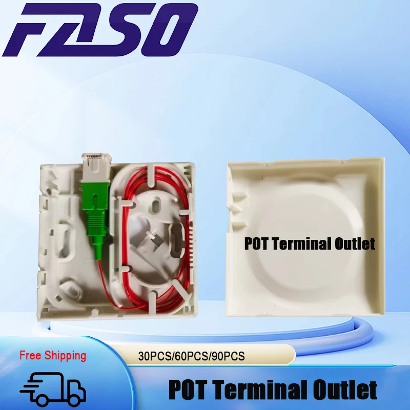 FTTH POT Terminal Outlet Box Set, Single Mode, SC, APC, soquete francês, PTO Box Set, França Caixa de Fibra Óptica, 30pcs