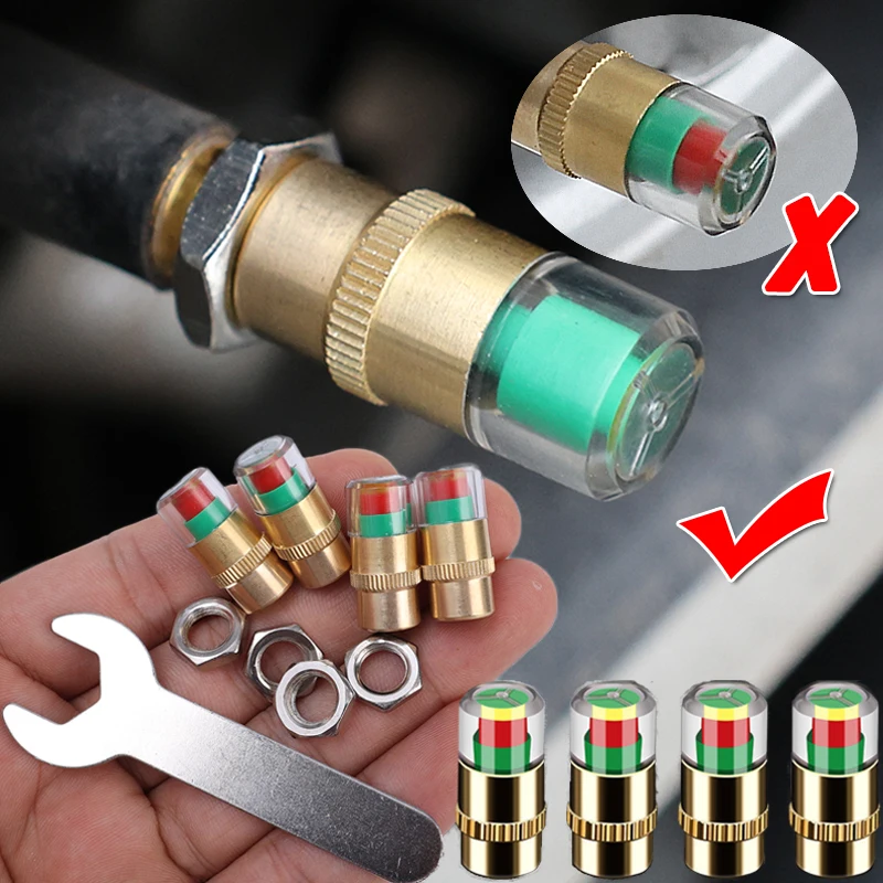 Car Tire Pressure Indicator Tire Pressure Gauge Indicator Alert Monitoring Valve Cap Sensor External Valve Detection Auto Parts