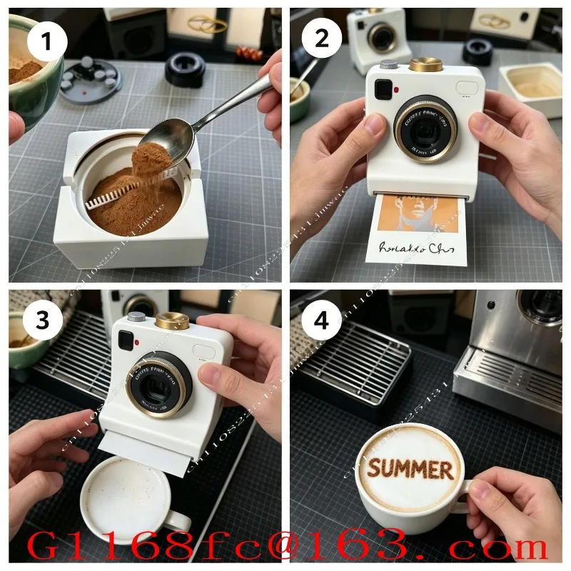 3D Printed Latte Art Camera Latte Latte Camera One Click Coffee Template