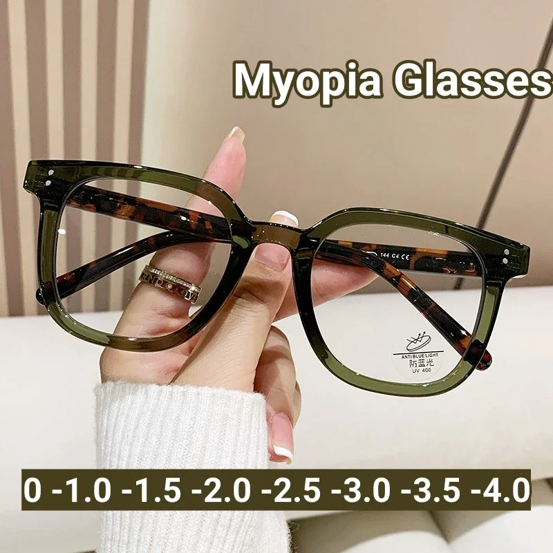 Retro Unisex Round Myopia Glasses Fashion Ultralight Women Short-sighted Eyewear Anti Blue Light Minus Diopter Eyeglasses